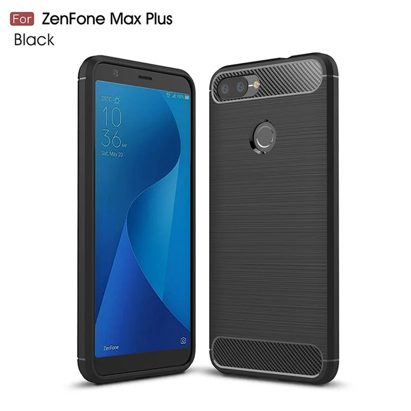 

1Pcs Luxury Mobile Phone Cases for ASUA Zenfone Max Plus Premium Silicone Drop Protection Gel carbon fiber Soft Shell
