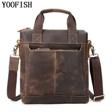 YOOFISH Men Bag Genuine Leather Briefcases Shoulder Bags Laptop Tote men Crossbody Messenger Bags Handbags designer Bag YOOFISH Men Bag Genuine Leather Briefcases Shoulder Bags Laptop Tote men Crossbody Messenger Bags Handbags designer Bag