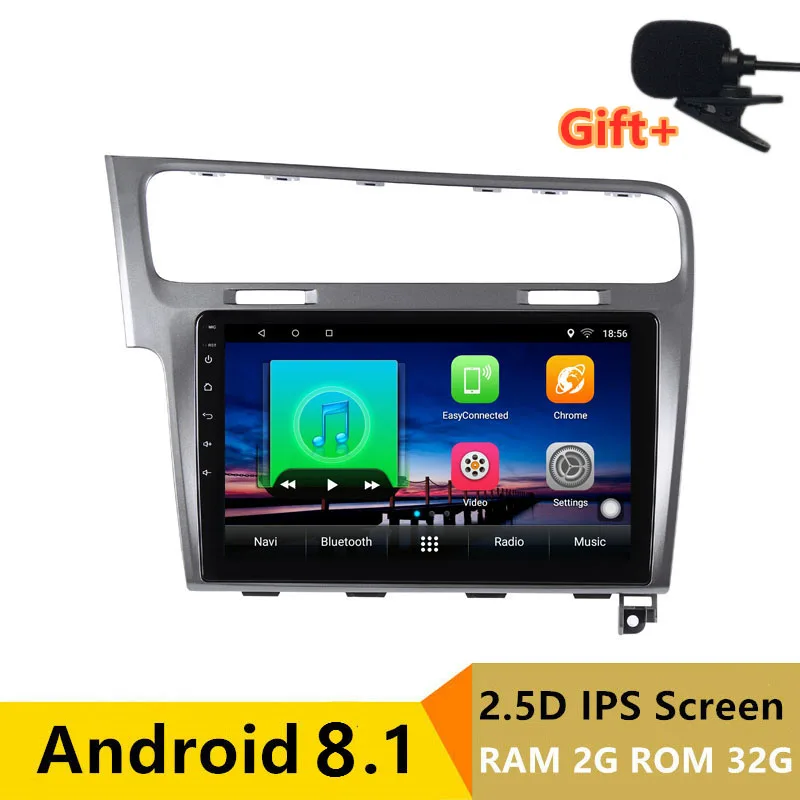 

10" 2+32G 2.5D IPS Android 8.1 Car DVD Multimedia Player GPS For Volkswagen VW Golf 7 2013 2014 2015 radio stereo navigaton