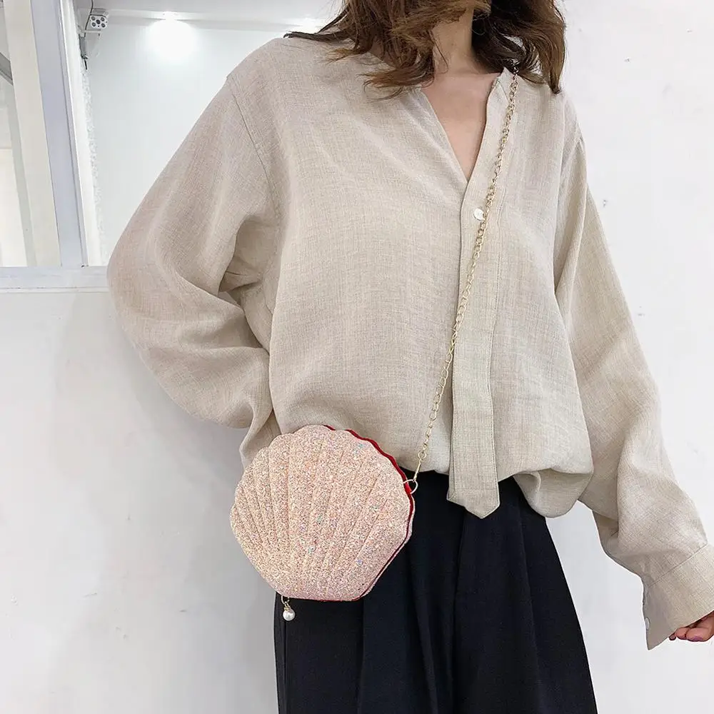 الفتيات مصغرة عارضة لطيف الترتر الكتف رسول حقائب الإناث صغيرة سلسلة نسائية سستة قذيفة Crossbody أكياس بولسا الأنثوية