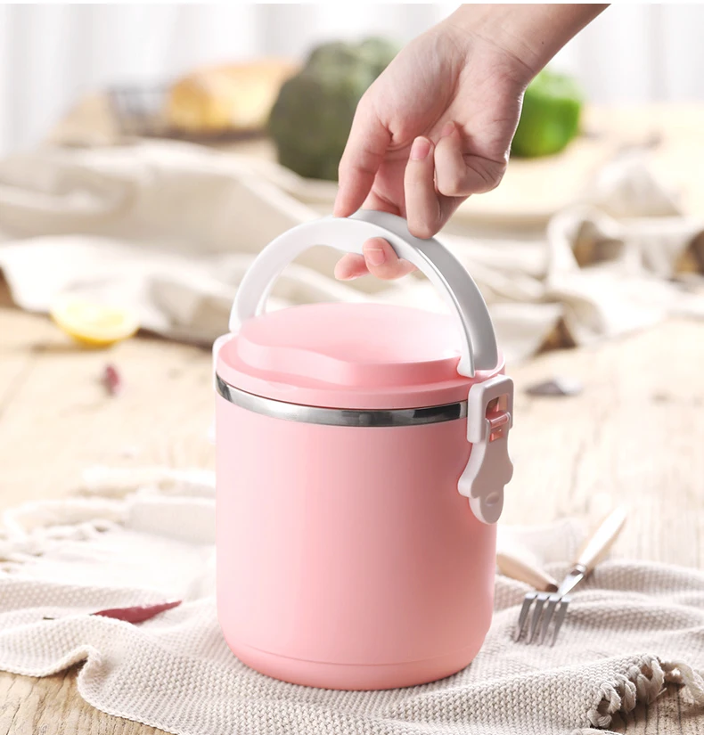 Stainless Steel Lunch Box Bento Round 1800ml With Handle Portable Health Design Eco-Friendly Thermal Insulation  (14)