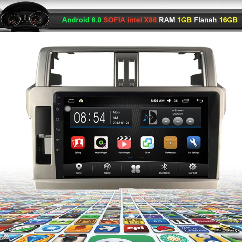 

10.2 inch Car Video Audio Player for Toyota PRADO 2014-2017 with GPS Navigation Bluetooth Wifi (NO DVD)