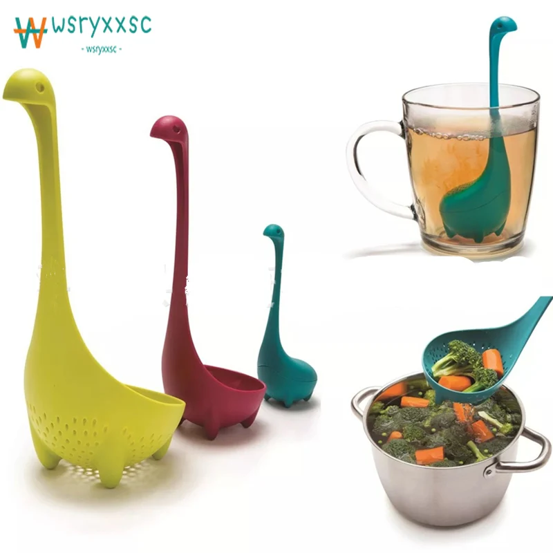 3pcs kitchen set ness monster dinosaur spoon strainers combination Colander Cooking Tools set free color D01908