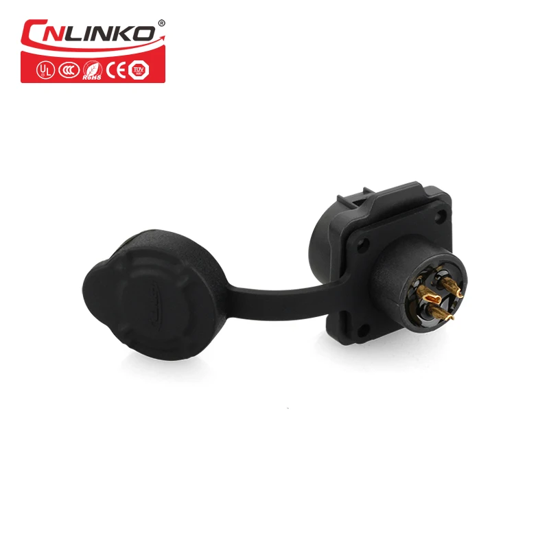  Cnlinko Good Price straight M12mm plastic connector electrical panel mounted circular 3 pin power c