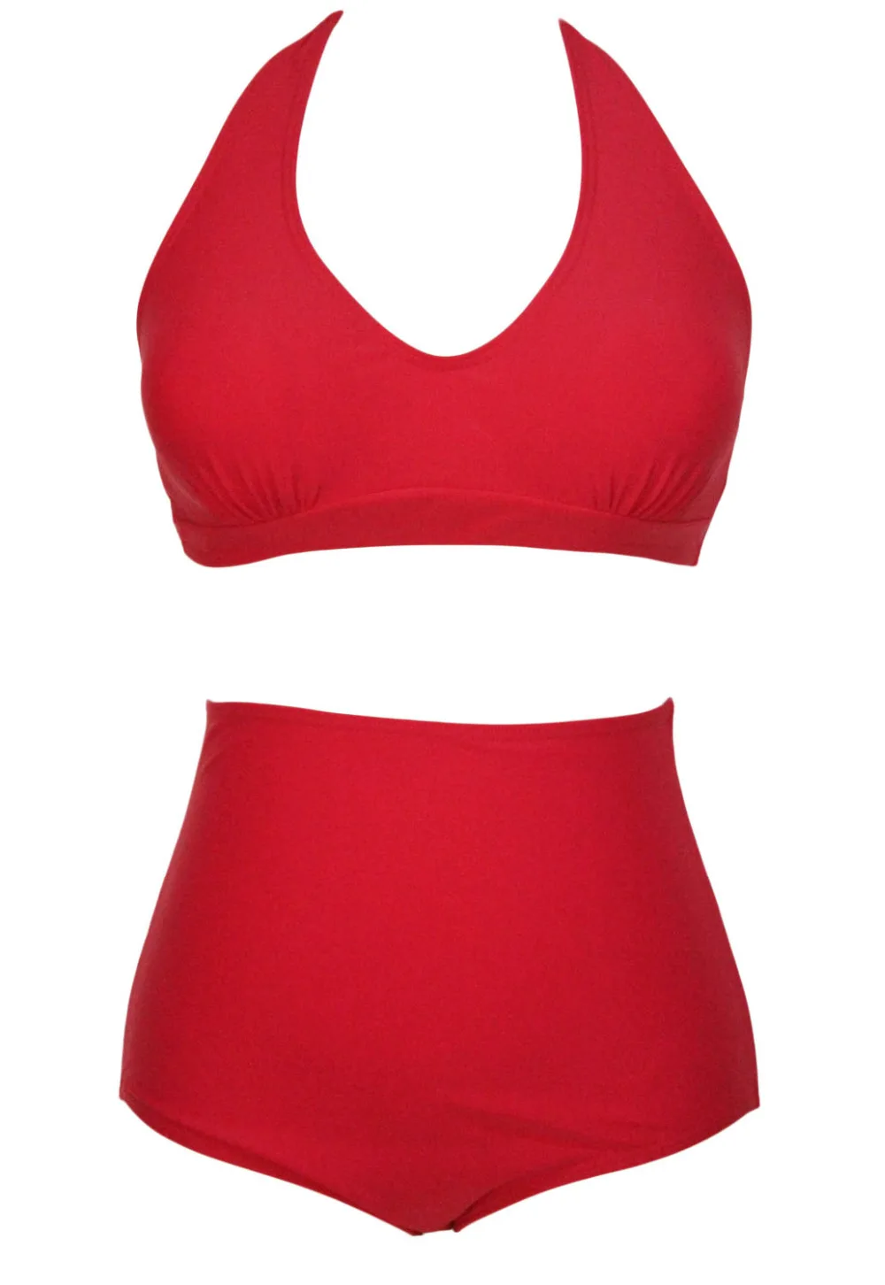 Solid-Red-Halter-Bikini-Swimsuit-LC41420-1-3