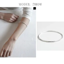 Мода 925 пробы Серебряный рабский Круглый браслет диаметр 64 мм/толщина 2,5 мм серебряные браслеты для женщин подарок для любви