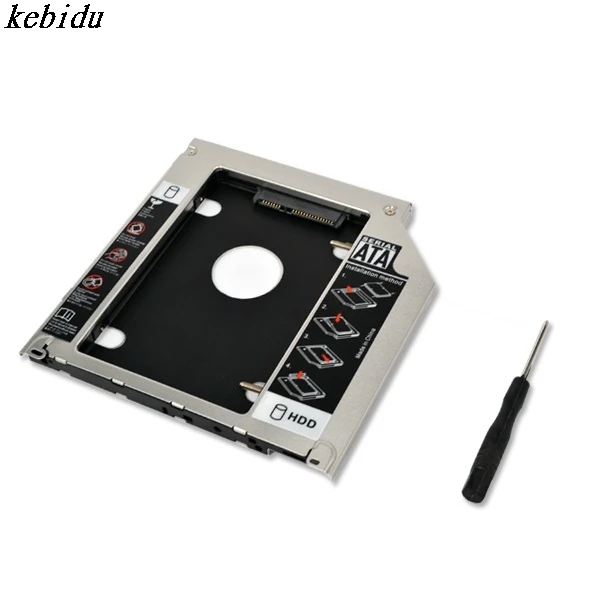 

kebidu 1pc Aluminum 9.5mm Second HDD Caddy SATA 2.5" SSD Enclosure Hard Disk Drive for Apple Macbook A1286 A1297 CD ROM