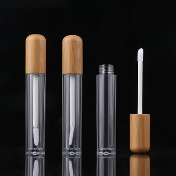 

100pcs/Lot 5ml Vintage Bamboo Empty Lip Gloss Containers Lip Balm Tube Cosmetic Containers Packaging Bamboo Lipstick DIY Tube