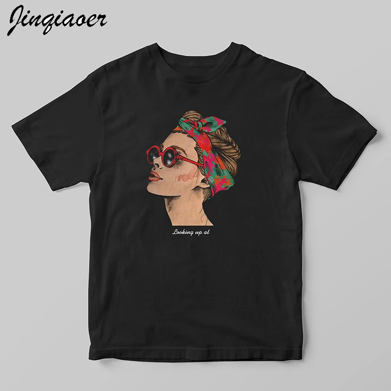 

T-shirt summer regular new women t-shirts fashion short sleeve cotton O neck female top casual print womens tee vintageCC1365/q