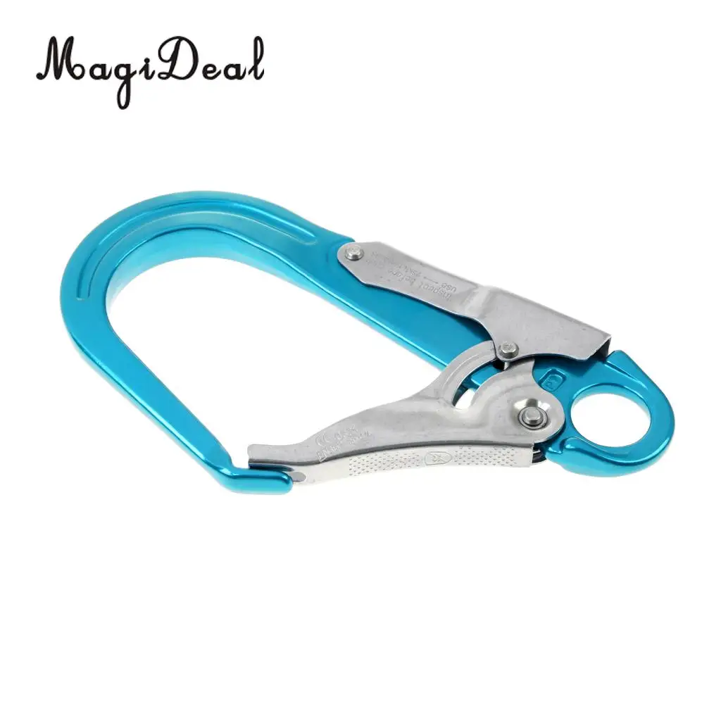 Outdoor 25KN Heavy Duty Rock Climbing Fall Protection Safety Lanyard Snap Clip Hook Blue/Red for Mountaineer Rappelling Camping