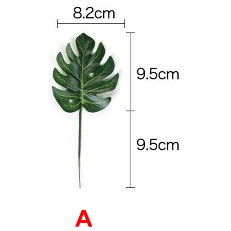 1 шт. Green Thumb искусственные монстера листьев для дома Кухня вечерние украшения искусственных пальмовых листьев - Цвет: A