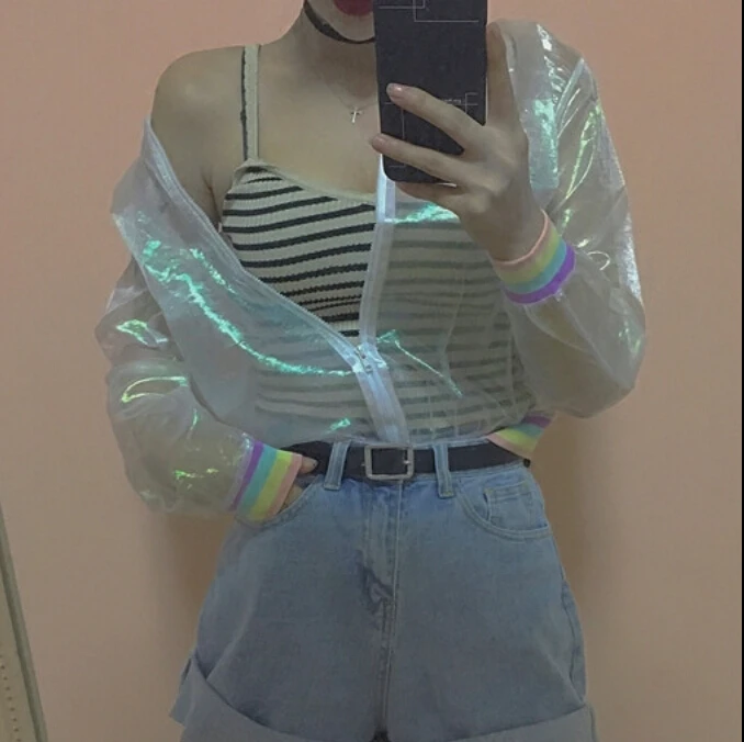 rainbow jacket color Harajuku Laser : Jacket Summer Women Aliexpress.com Buy rainbow jacket color Harajuku Laser : Jacket Summer Women Aliexpress.com Buy