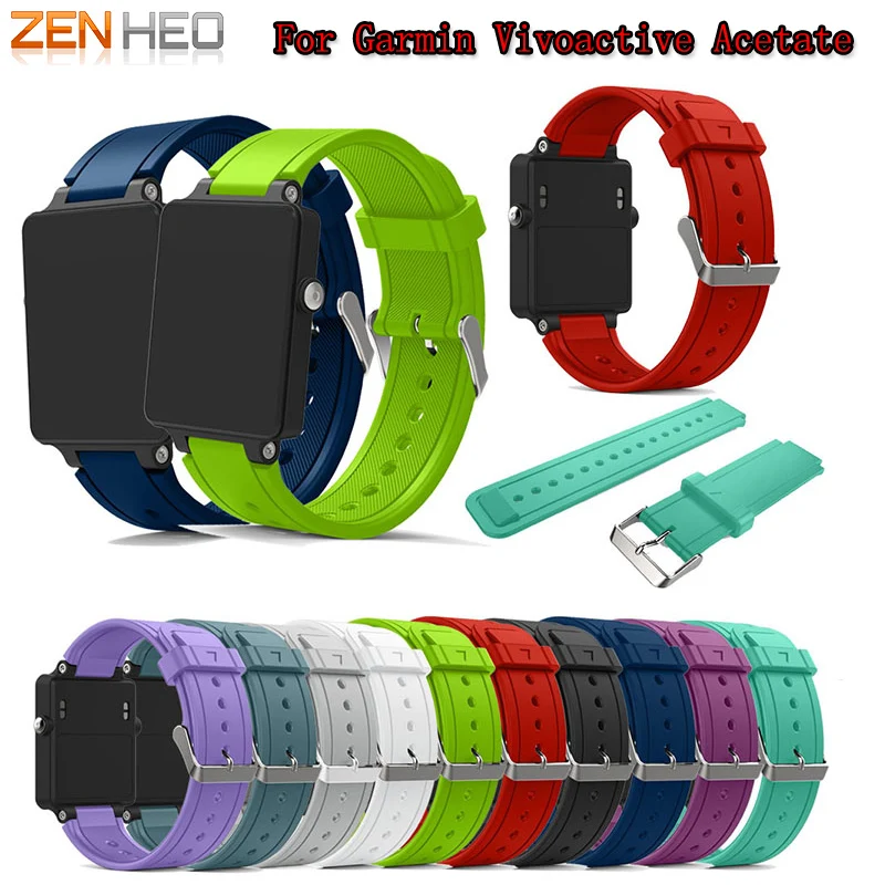 

New Replacement Wristband Silicone Bracelet Watch Strap Band For Garmin Vivoactive Acetate Sports Watch Watchbands Correa Reloj