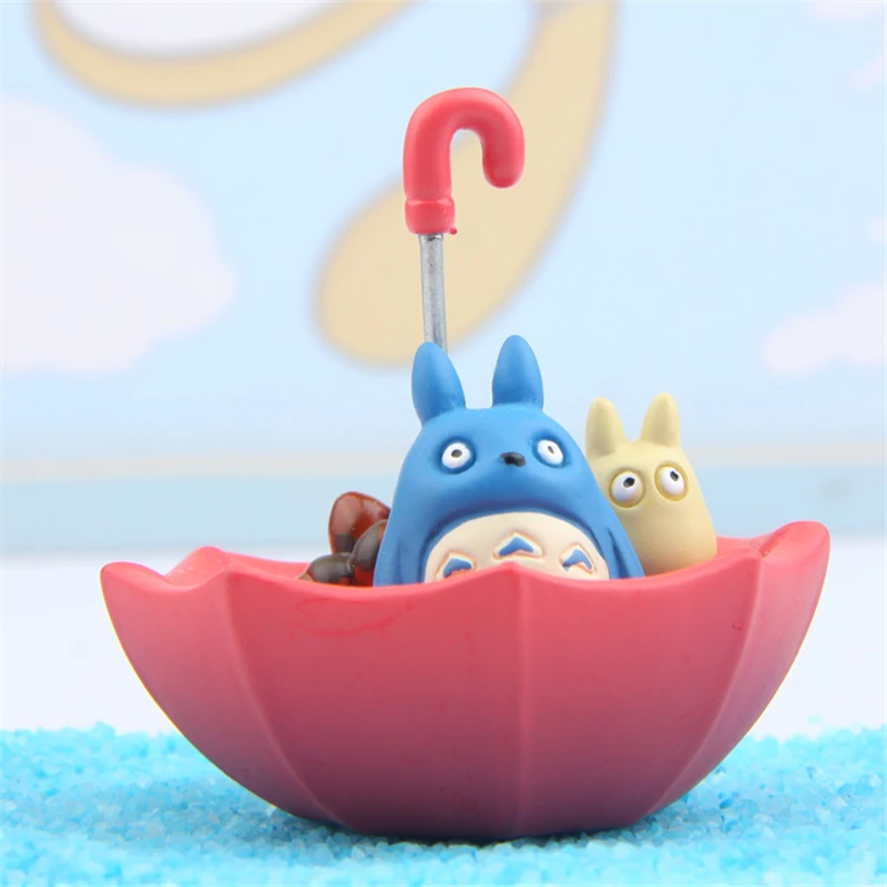 Lovely Pet Shop Ghibli Cat&ampNuts&ampUmbrella Toy Anime Movie Craft Bonsai Accessories Durable Table/Garden Deco Collections Juguetes |