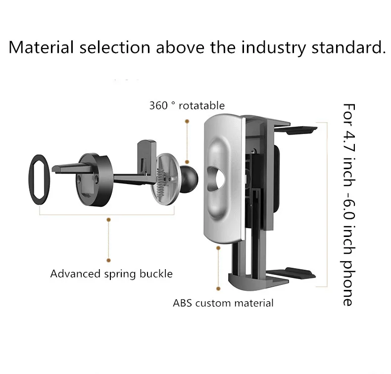 Alightstone универсальный, устанавливаемое на вентиляционное отверстие в салоне автомобиля Автомобильный держатель телефона кронштейн для всех 3,5-6,0 дюймов чехол для телефона для iPhone 8/7/6 Plus для samsung