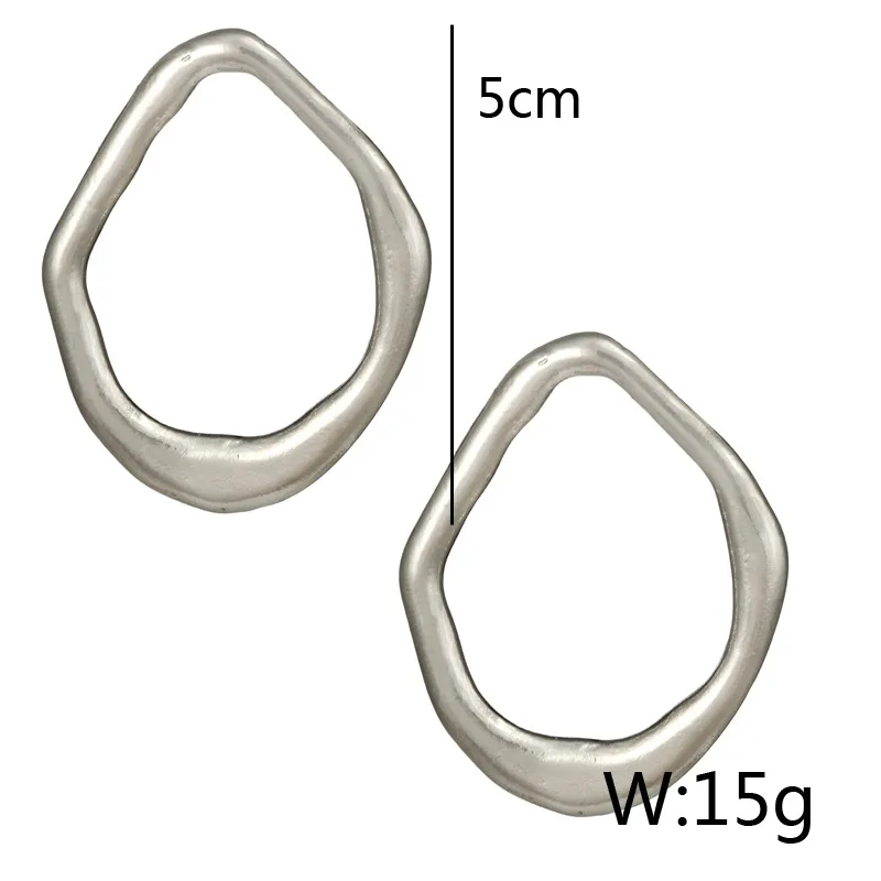 Винтажные простые геометрические овальные серьги-гвоздики для женщин, античные круглые массивные серьги из сплава серебра, ювелирные изделия Brincos