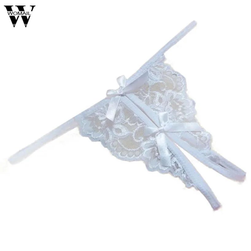 

WOMAIL Newly Design New women Sexy Lace Underwear Transparency tanga bowknot Featured Strappy Sexy Panties Free Ship fed30
