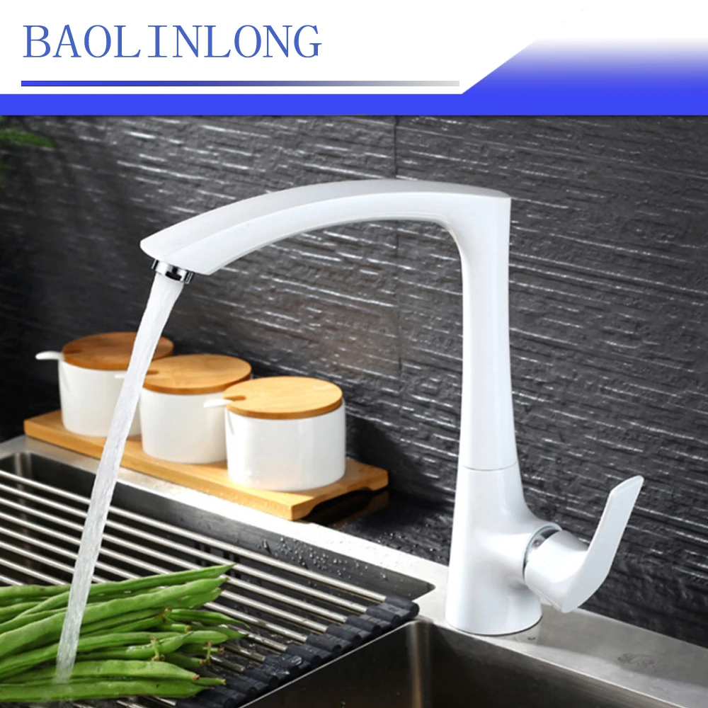 BAOLINLONG News Styling Brass Faucets Cozinha Faucet Tap Swivel Spout Kitchen Sink Faucet