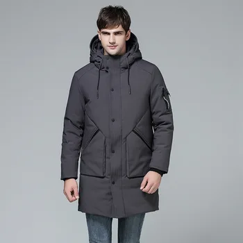 

2017 Winter Long Hooded Thick Duck Down Padded Jackets Men Military Style Waterproof Down Coats Man Fashion Overcoat Male JK-653