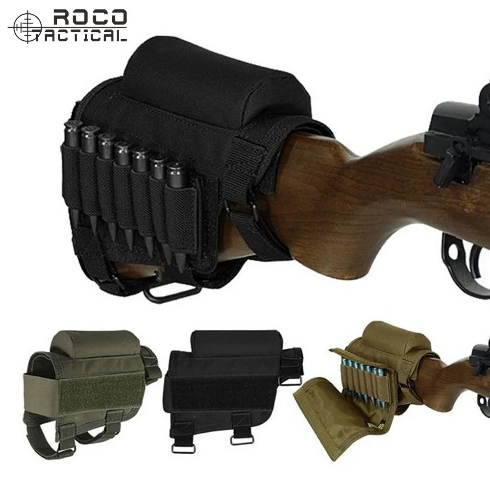 

Hunting Gun Accessories Adjustable Rifle Shotgun Tactical Buttstock Cheek Rest Shooting Pad Ammo Case Cartridges Holder Pouch