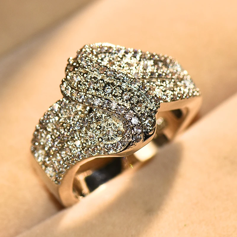 

Luxury 925 Sterling Silver Ring with aaa Cubic Zirconia Wedding Rings for Women Jewelry Gifts Drop Shipping Bague Femme