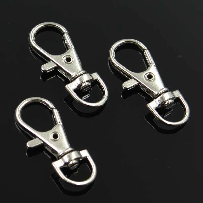 Застежка карабин для ключей с родиевым покрытием 10 шт.|key ring|wholesale key ringshook keychain |