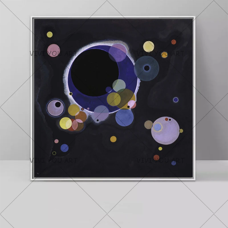 

New Handmade Wassily Kandinsky Oil Painting Geometry Picture Wall Pictures Decorative Art For Living Room Home Decor No Frame
