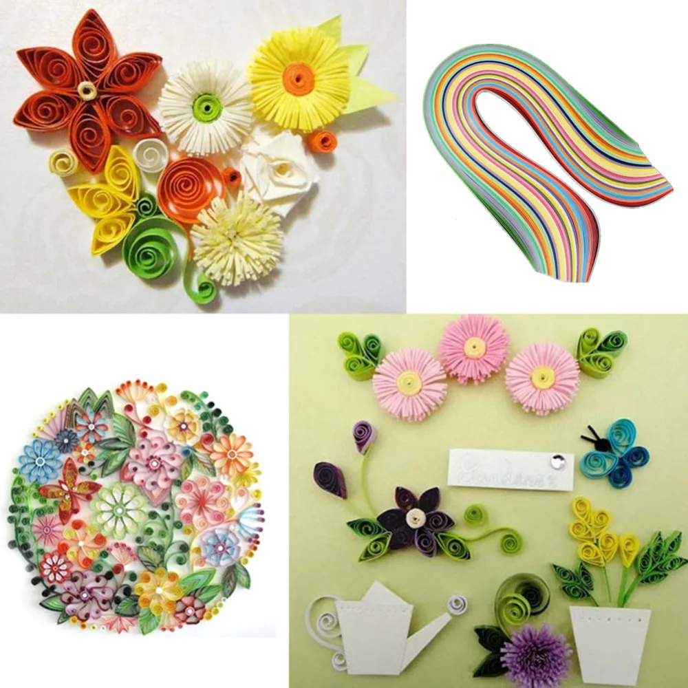 26colors Stripes Quilling Paper Assorted Color Origami Paper Craft DIY
