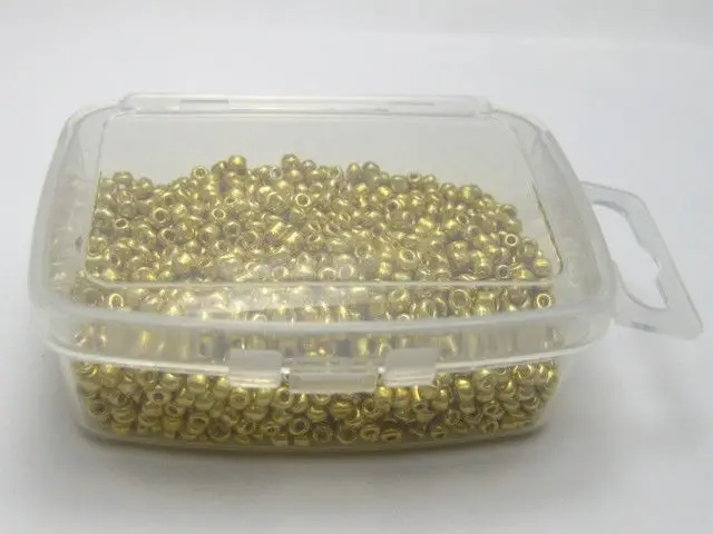 

5000 Golden Metallic Glass Seed Beads 2mm (10/0) + Storage Box