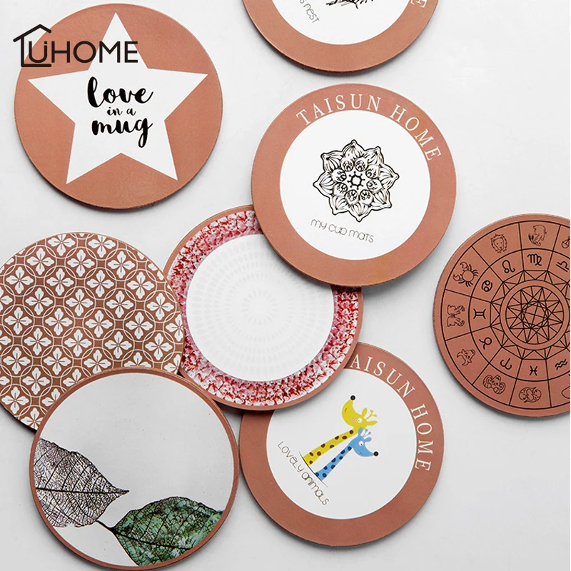 

Simple Pattern Wood Drink Coaster Coffee Cup Mat Tea Pad Dining Kitchen Bar Soft Wooden Placemats Home Decoration Accessories