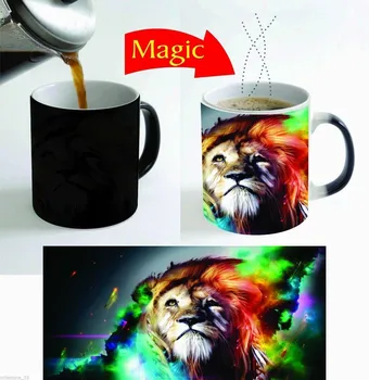 

Beautiful Lion Wildlife Magic Color Change Nature Coffee Mug 11 Oz. for Gift