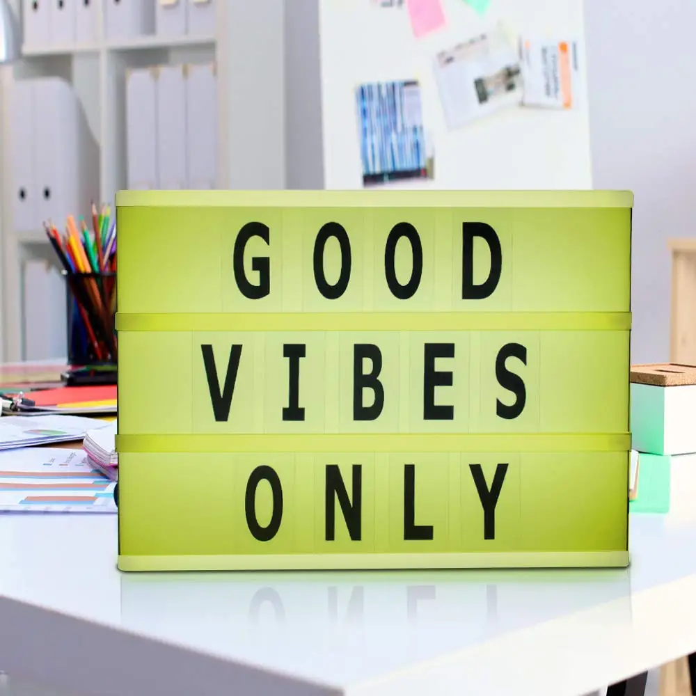 

New Color Changing Cinema Light Box with Letter LED Light Box Letter Light Box with 96 Letters Plastic Multicolor RGB Controler