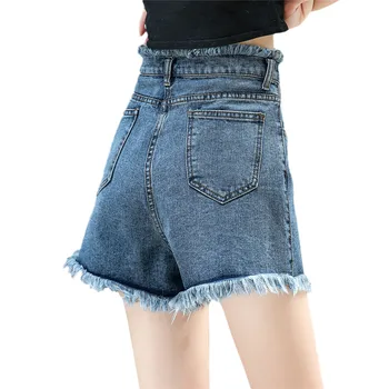 

Summer Denim Shorts Women 2019 New Slim High Waist Loose Trend Shorts Large Size Solid Color Female Denim Shorts Summer TTT107