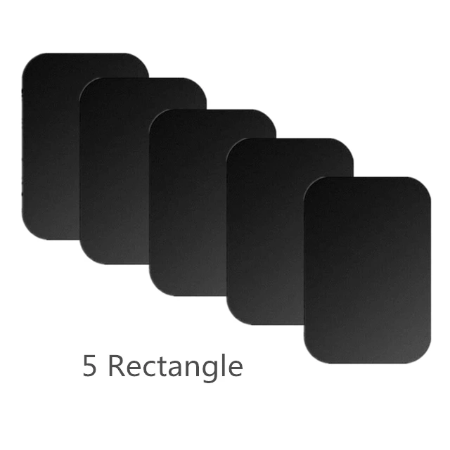 5Rectangle Металлическая Пластина Магнит мобильный стенд Универсальный сменный комплект металлических пластин с клеем для Xiaomi магнитный автомобильный держатель для телефона - Цвет: 5Rectangle