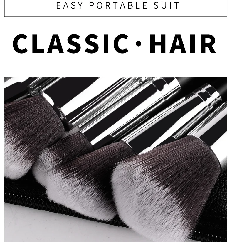 qualidade com pu escovas de cabelo sintético de alta estojo de couro msq 15 pcs pro makeup brushes Grupo fundação eye blush make up kit 4 Beleza e saúde