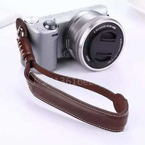 Brown-Camera-Wrist-Hand-Strap-PU-Leather-Lanyard-for-DSLR-UK-Seller-262821411309