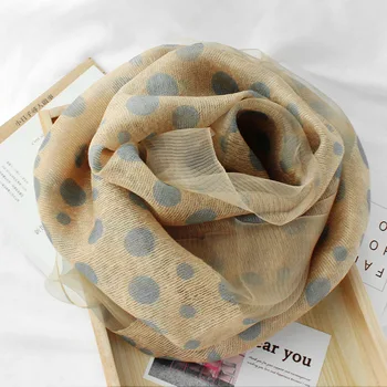 

2019 dot Silk wool scarf women scarves fashion print shawls and wraps lady hijabs foulard bandana female pashmina beach stoles