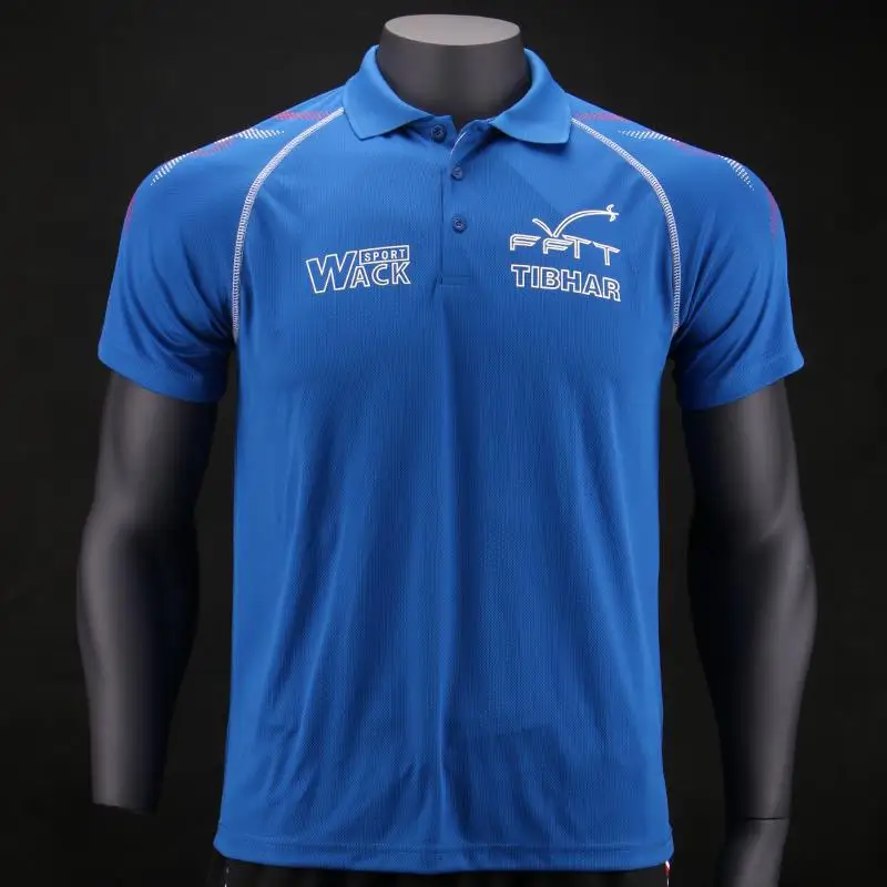 Tibhar Франция Национальный футболки для настольного тенниса для мужчин и женщин пинг понг одежда Спортивная футболка