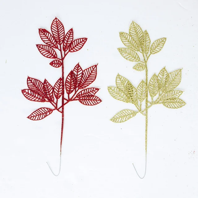 Buy Glitter Christmas Tree Leaves Decorations Cuttings