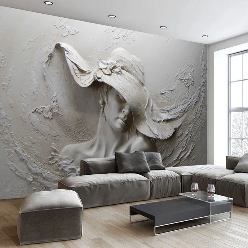 Пользовательские фото обои 3D серый красота Абстрактная Картина на холсте настенная муранская роспись Гостиная Спальня Декор