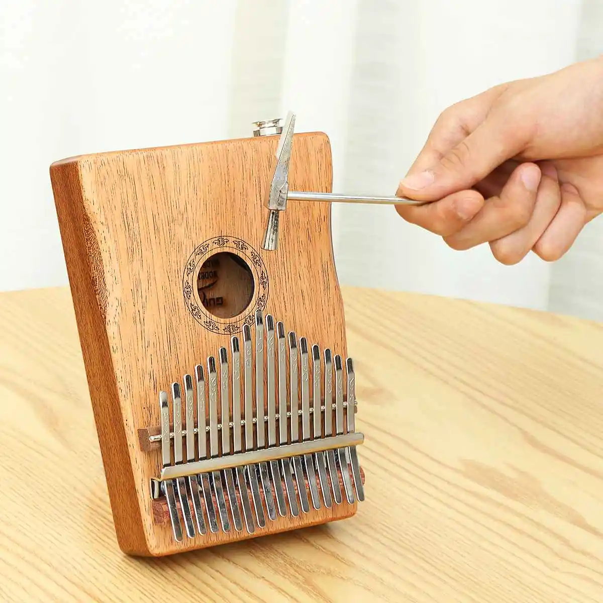 17 ключ EQ Kalimba Thumb Piano w/тюнер молоток Африканский Традиционный электрический датчик корпус клавиатуры музыкальный инструмент портативный w/Сумка