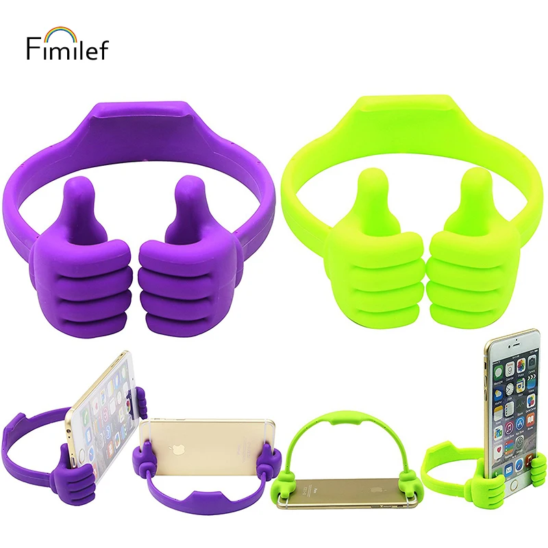 

Fimilef Universal Lazy Tablets Phone Holder Flexible Mobile Cell Phone Desk Desktop Table Mount Stand Portable Thumb Bracket