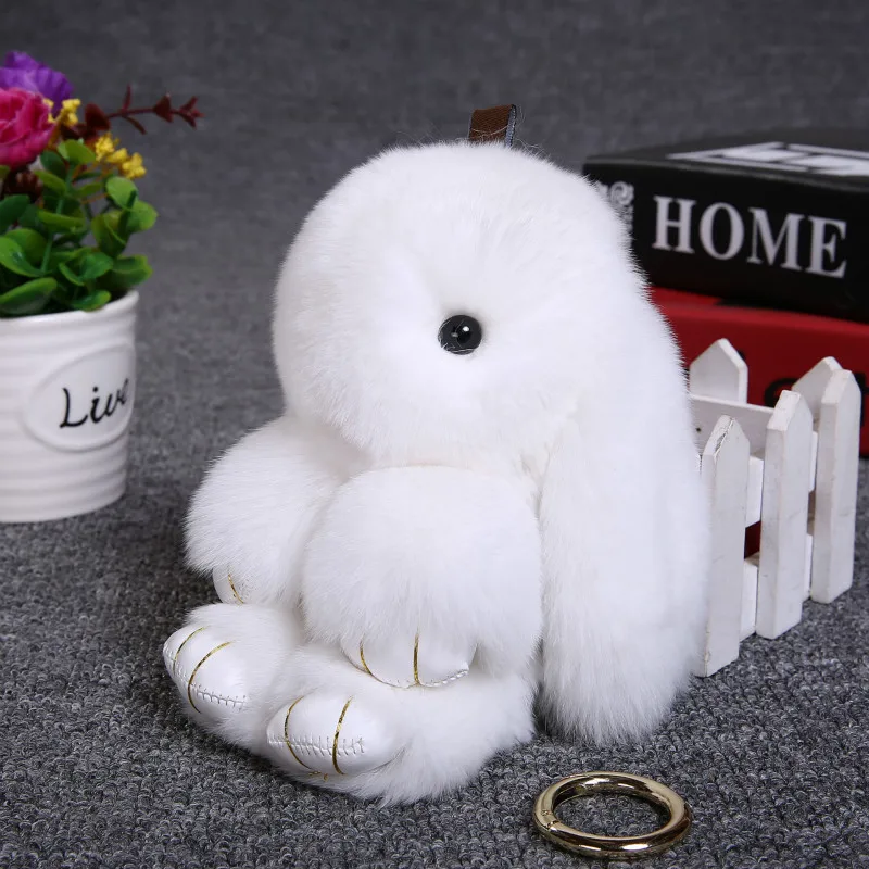 2017 Play Dead Rabbit Fur Rabbit Keychain Fashion Rabbit fur pom pom Keychain Toy Rabbit Hanging