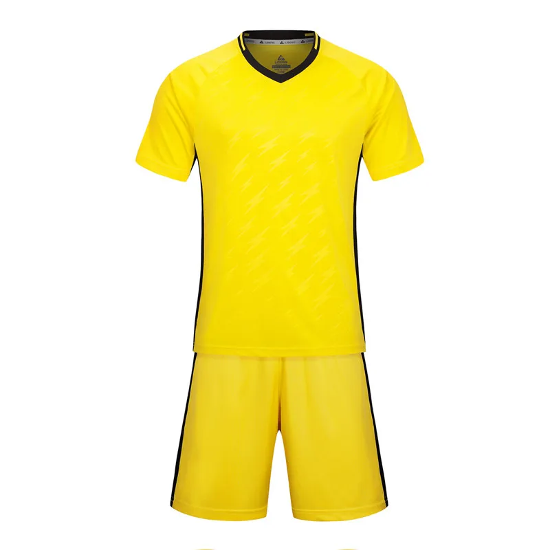 Быстросохнущая Детская Футбольная форма, мужские футбольные майки для мальчиков, набор пустых тренировочных костюмов футбольной команды «дышащая» Униформа DIY - Цвет: 5020 yellow