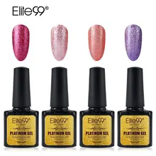 Elite99 4 шт./компл. горячий Блестящий Платиновый УФ гель УФ светодиодный замочить от ногтей Блеск жемчужный гель лак маникюрный набор