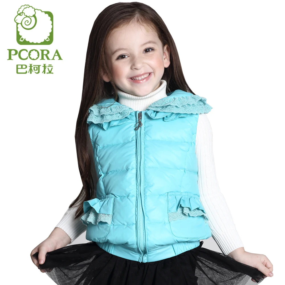 PCORA Girls Vest Kids Waistcoat Winter Vest for Children Sleeveless