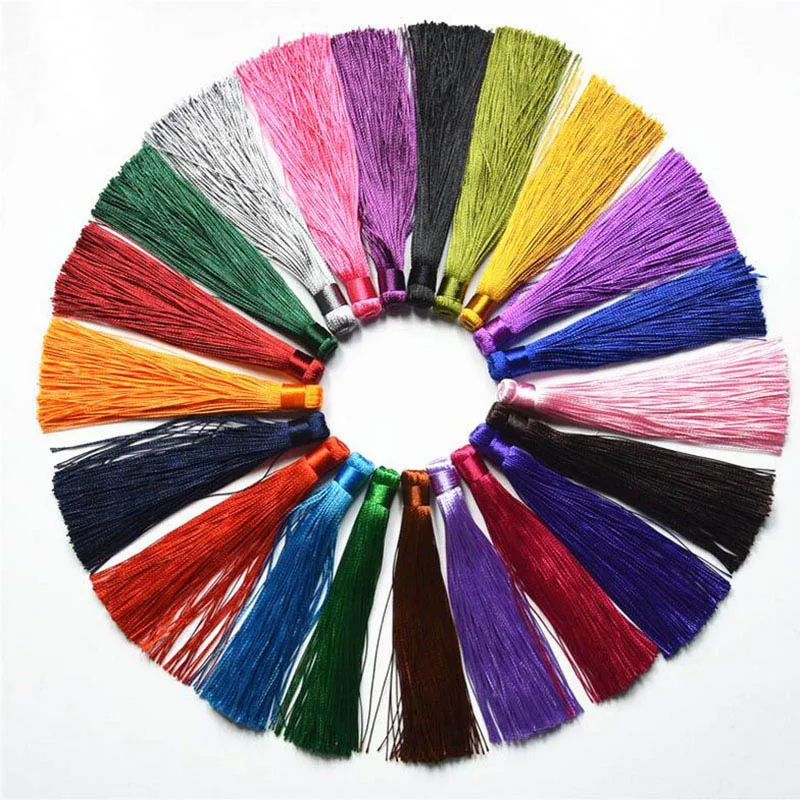 

Mibrow 10pcs/lot 22 Colors 12cm Mixed Cotton Silk Tassels Earrings Charm Pendants Satin Tassels for DIY Jewelry Making Findings