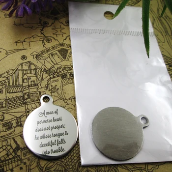 

20pcs--"A man of perverse heart does not prosper..."stainless steel charms styles for choosing DIY Charms Bible gold sentence