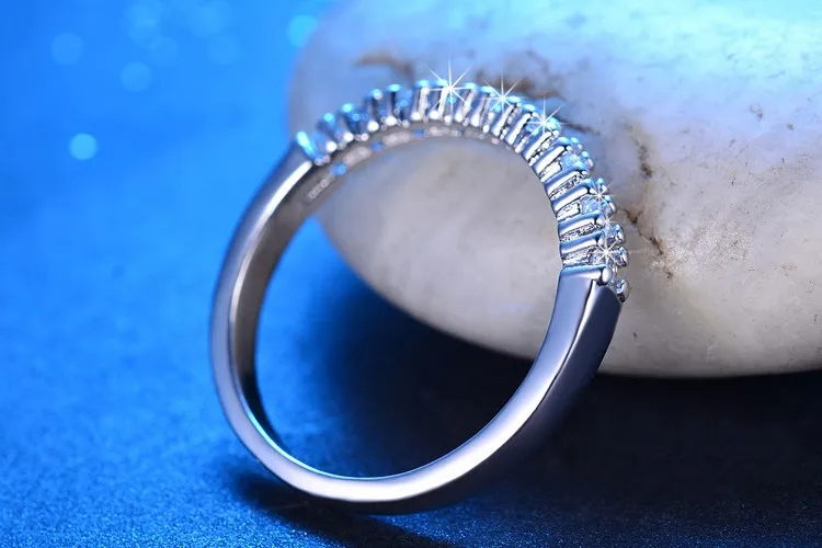 Потерять деньги продвижение супер блестящие кубического циркония 925 стерлингового серебра ladies'finger обручальные кольца Лидер продаж кольца