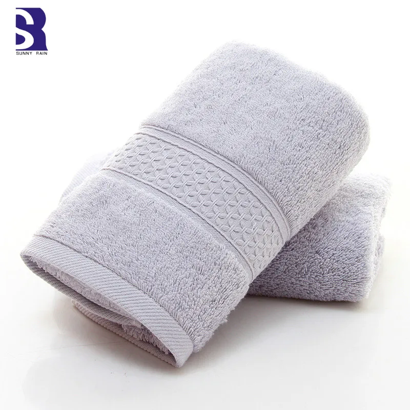 SunnyRain 3 шт полотенце из египетского хлопка набор банное полотенце для взрослых полотенце для лица GMS 450 г водопоглощающее toallas